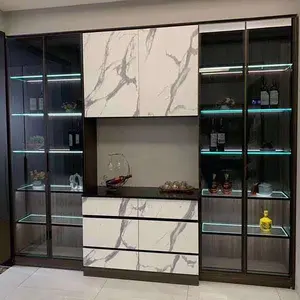 Kitchen Cabinet Aluminum Frame Small Decorative Wine Cabinet With Wine Fridge Wine Cabinet Door Glass Living Room Furniture