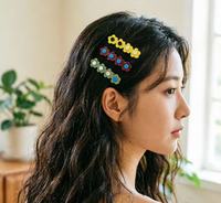 Nouvelle collection printemps : Épingles à cheveux fantaisie en résine, motif floral, pour femmes, style dessin animé, pour franges et mèches rebelles
