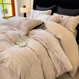 Juego de Sábanas de Siete Piezas de Algodón Cepillado Estilo Chino, 100% Algodón Puro, Fundas de <span class=keywords><strong>Cama</strong></span> de Lana, Calidad de Alta Gama, Lujo para el Hogar - Product Image 5