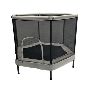 Zoshine Trampolino Mini da 60 Pollici Grigio con Rete di Sicurezza per Esterni, per Bambini dai <span class=keywords><strong>3</strong></span> Anni in Su, per Salti Sicuri - Product Image 1