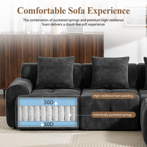 UK Warehouse Meroow MS1 High Back L-Shape <b>Sofa</b> with Tufted Design Anti-slip Base Modular Couch Fast Shipping - Product Image 3