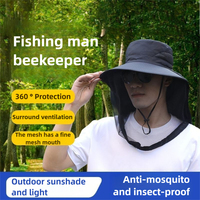 Topi Jaring Nyamuk Profesional untuk Pria dengan Jaring Pelindung Wajah Penuh & Desain yang Dapat Disesuaikan untuk Peternakan Lebah, Berkebun, dan Pekerjaan Luar Ruangan