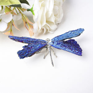 Venta al por Mayor de Cristalhola, Turmalina Azul de Alta Calidad Tallada en Forma de Libélula con Impresión Digital de 10 cm, Regalo de Moda Bohemia - Product Image 4