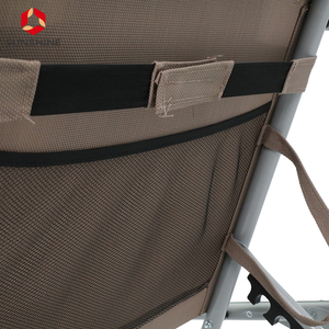 5 Positions Adjustable Aluminium <strong>Cheap</strong> <strong>Sunlounger</strong> Folding High Back Reclining Beach Camping Chair Bed With Sunshade Canopy - Product Image 5