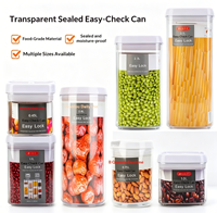 Boîte de rangement transparente en plastique à fermeture facile pour aliments, café en poudre, lait en poudre, thé et fleurs – Idéale pour la maison et la cuisine