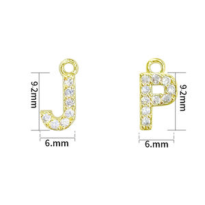 마이크로 포장 펜던트 포장 매력 팔찌 Diy 귀걸이 매력적인 부분 팔찌 액세서리 펜던트 편지 매력 골드 DIY 목걸이 - Product Image 6