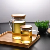 ชุดกาต้มน้ำชาฝาไม้ไผ่,เหยือกน้ำแก้วสำหรับใช้ในบ้านป้องกันการรั่วไหล