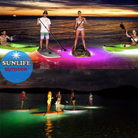 Panneau de SUP de lumière LED de haute qualité, accessoires de planche de surf de lumière de natation de nuit sous-marine décorés avec la lumière colorée, lumières de SUP LED