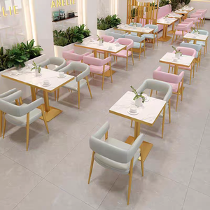 Hiện đại đơn giản Bàn và ghế kết hợp <span class=keywords><strong>cafe</strong></span> ánh sáng sang trọng thanh Nhà hàng sắt PU da tường sofa Booth Set - Product Image 5