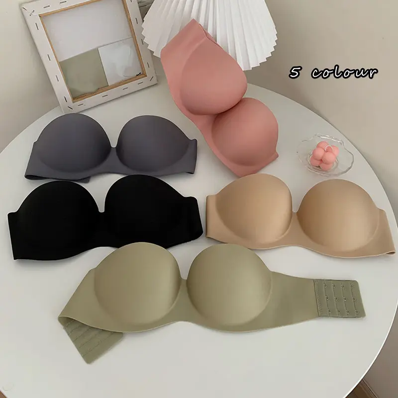 Women Sexy Strapless Bra Invisible Push Up Bras Underwear Seamless Solid Without Straps Bralette Lingerie