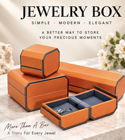Boîte de rangement pour bijoux en daim PU de luxe avec logo personnalisé, multicolores, octogonale, porte-bijoux, fermeture à pression, cadeau de mariage ou de la Saint-Valentin