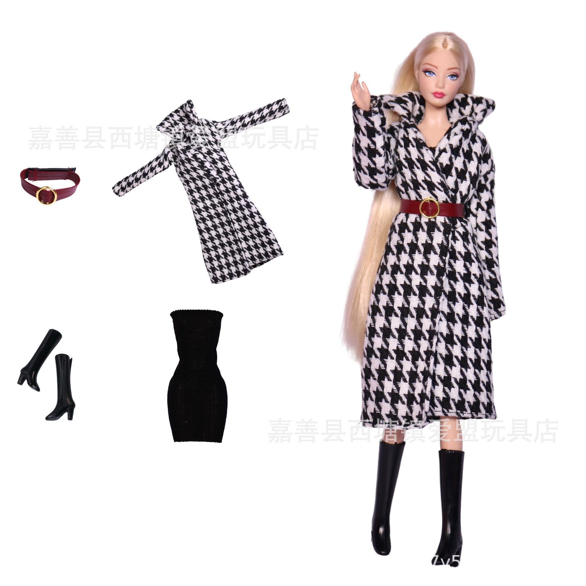 Ensemble 5-3-robe, ceinture, chaussures, tenue uniquement, poupée non incluse