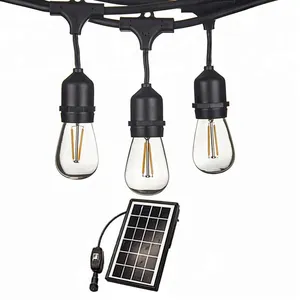 S14 en plein air chaîne lumière Usine Offre Spéciale décoratif solaire guirlande lumineuse 25ft/7.6m S14 LED AMPOULES led de noël guirlande lumineuse