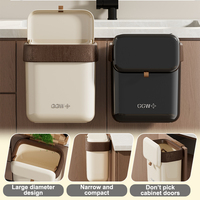 Poubelle UFORU au design moderne avec couvercle pour salle de bain, cuisine, poubelle en plastique murale
