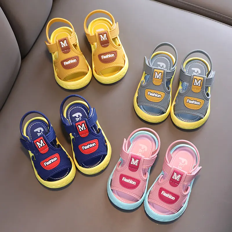 Cheap Wholesale Kids Girls Beach Non-slip Outdoor Sandals Summer Lightweight Breathable Children Casual Leather Sandals