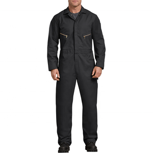 Rifornimento della fabbrica di Poliestere/Cotone A Due Vie Cerniera Nero Garage Meccanico di Un Pezzo Della Tuta di Usura del Lavoro - Product Image 1