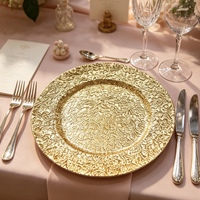 Assiettes de Présentation Dorées en Plastique de Luxe Tendance pour Mariages et Événements – Vente en Gros