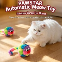 Jouet pour chat en peluche arc-en-ciel personnalisable, en gros, en stock, avec son, rembourré de sable, longue queue de 20 cm, résistant aux morsures, pour le jeu autonome