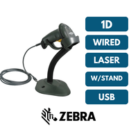 Zebra Symbol LS2208 Scanner de codes-barres portable 1D LASER SCAN IP30 avec support