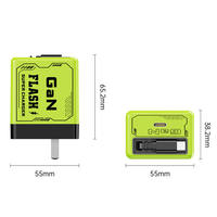 Chargeur rapide portable GaN 35W USB-C en gros, QC3.0/PD3.0, intelligent, pliable, avec prise US et câble Type-C ignifuge pour téléphone portable et ordinateur portable