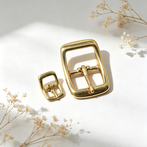 Simple Solid Brass Prong Buckle, Round Corner Smooth Pin Buckle, Durable Fitting for Belt, <b>Camera</b> Strap and Pet Collar - Product Image 4