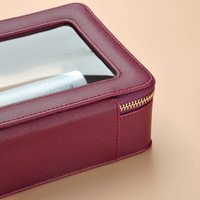 Étuis à cosmétiques en cuir PVC transparent de luxe, sac de maquillage, de beauté, prenant en charge le LOGO personnalisé pour les femmes, livraison gratuite