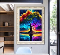 Kits de peinture diamant arbre abstrait classique tissu de forage complet pour la décoration intérieure strass Art imprimé sujets de paysage