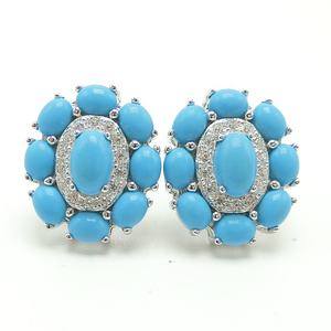 De lujo de plata 925 coral flor stud pendientes Plata de Ley 925, pendientes para las mujeres <span class=keywords><strong>2022</strong></span> - Product Image 4
