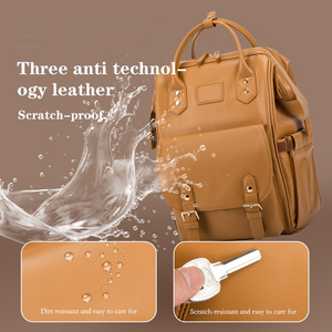 RAYLON personalizado portátil de gran capacidad PU mamá bebé <span class=keywords><strong>mochila</strong></span> pañal bolsa impermeable maternidad viaje bolsa elegante cochecito - Product Image 5