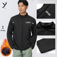 Chándales de invierno ligeros para hombre con cremallera logotipo personalizado polar cortavientos Chaquetas deportivas para ejercicio al aire libre Jogging Tops