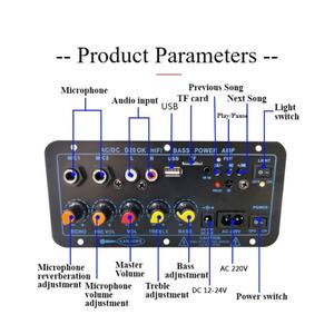Placa Amplificadora de Tarjeta Digital D20 de 10 Pulgadas 12V 24V 220V para Audio de Coche con Bajo y Reverberación, Placa Madre de Altavoz D20 - Product Image 6