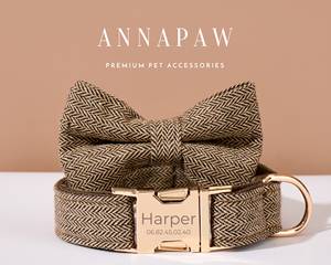 Ensemble collier et harnais pour chiot en velours uni personnalisé avec étiquette de chien personnalisée - Cadeau d'anniversaire - Product Image 2