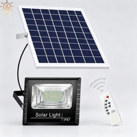 Projecteur solaire 100W IP67 étanche avec télécommande, éclairage LED extérieur pour jardin, cour, allée et rue