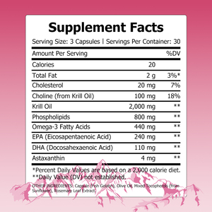 Cápsulas de Astaxantina de Fábrica, Suplemento Omega 3, EPA DHA, Apoyo a la Función Cerebral, Cápsulas de Aceite de Krill Antártico Premium - Product Image 2