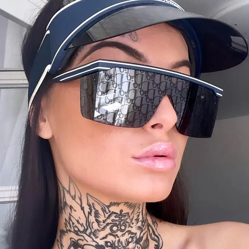 Frameless luxury all woman design women's plastic shades with sunglasses for women sun glasses