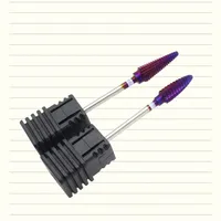 Super ! Fraise à ongles professionnelle en carbure intégral violet pour machine à ongles électrique, outils de nail art pour la coupe et le polissage des ongles.