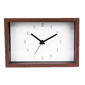 प्रचारक उपहार बच्चों प्लास्टिक लकड़ी डिजाइनर डेस्क घड़ियां मजेदार सस्ते टेबल घड़ी relojes