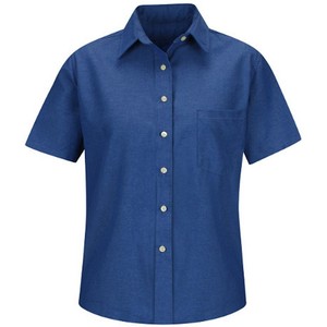 <span class=keywords><strong>Chemises</strong></span> de travail formelles pour <span class=keywords><strong>femmes</strong></span>, en popeline de coton uni, anti-froissement, ajustées, boutonnées sur le devant, manches courtes, pour l'été - Product Image 1