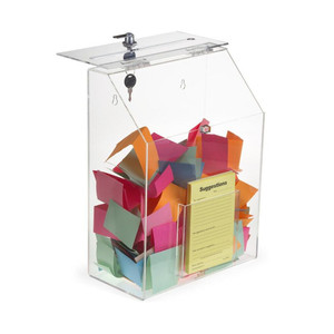 Hộp Khiếu Nại Từ Thiện Bỏ Phiếu Trong Suốt Với Hộp Đề Xuất Khóa Acrylic - Product Image 2