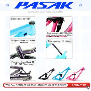 Vélo de montagne pour jeunes à suspension intégrale de 24 pouces, cadre à suspension, pneu 3.0, axe Boost 148 mm pour vélos AM, <span class=keywords><strong>VTT</strong></span> à disque - Product Image 2