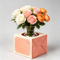Boîte d'emballage florale en carton ondulé écologique et recyclable, pliable, robuste, pour expédition de fleurs fraîches, vente en gros personnalisée
