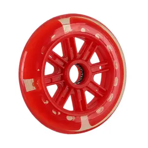 125mm 3 Wheel Kick Scooters Rear Replacement Wheels with light up hot sale flashing high quality LED PU wheel for scooter