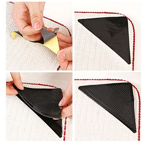 4pcs Carpet Non-slip <b>Sticker</b> Self-Adhesive Anti Skid Grip Tape Carpet Floor Mat Fixed <b>Sticker</b> Carpet <b>Sticker</b> Right-angle L-shape - Product Image 4