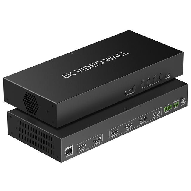 8k Video Wall Controller Switch Self-adaptive L/R Audio Output 8K@60hz 4:2:0 IP/RS232  Multimedia Splicing Processor Video Wall