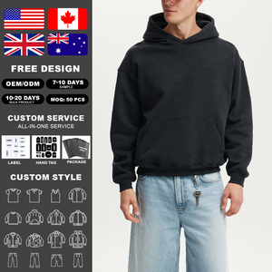 KingSen Custom Embroidered Logo Knitted Cotton Autumn Streetwear Hoodie <b>for</b> <b>Men</b> Breathable Eco-Friendly Fabric Y2K Loose Fit - Product Image 3