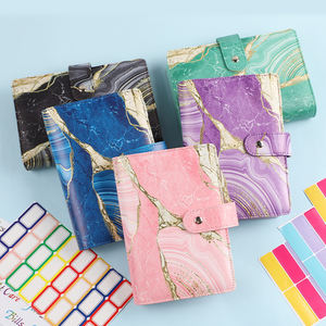 Classeur Budget Doré de Luxe Planificateur en Cuir Pu Feuilles Mobiles 6 Anneaux A6 Classeur Budget avec Enveloppes à Fermeture Éclair - Product Image 1