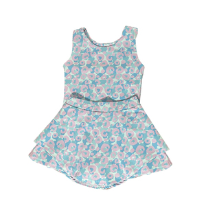 ชุด GSD2871เด็กผู้หญิงชุดฤดูใบไม้ผลิพิมพ์ลายดอกไม้สีชมพูสีฟ้าสำหรับเด็กผู้หญิงขายส่ง - Product Image 1