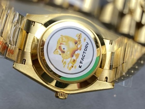 Reloj Mecánico de Lujo, Super Calidad, Resistente al Agua, 40mm, Fábrica KF, Acero 904L, Movimiento 2836, 228238, Peso 215g, Dorado, Números Romanos - Product Image 5
