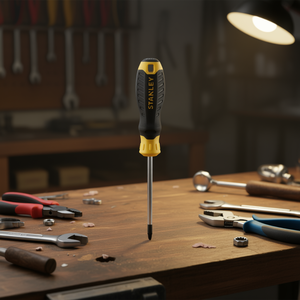 Tournevis Stanley Pozidriv 6 en 1 avec poignée ergonomique noire et jaune - Product Image 3