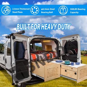 SNEIDA SND3076 Correderas telescópicas de alta resistencia con bloqueo para cajones, capacidad de carga de 225 kg, riel de rodamiento de bolas para uso industrial - Product Image 5